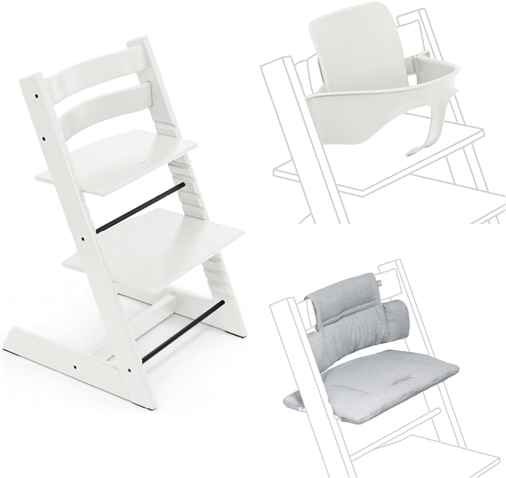 Stokke】 ストッケ トリップトラップ ホワイト 椅子 ハイチェア セット